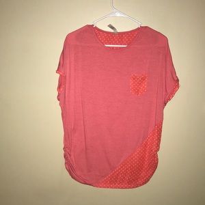 July’s coral blouse